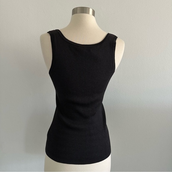 Vintage DKNY 100% Silk Ribbed Tank Top Black M - Picture 4 of 7
